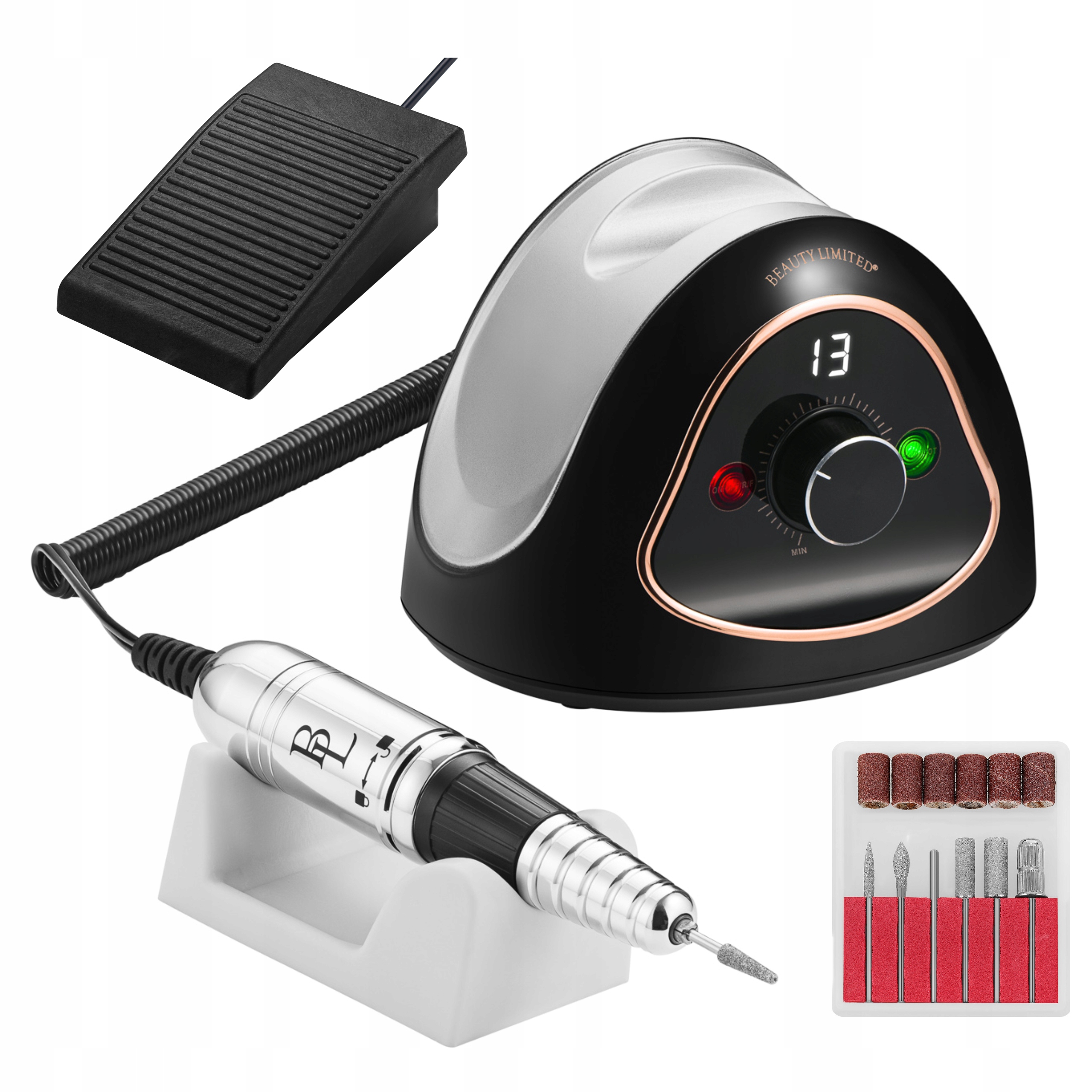 Frezarka do paznokci Manicure Pedicure Hybrydy DrilLove Czarna Frezy 68W