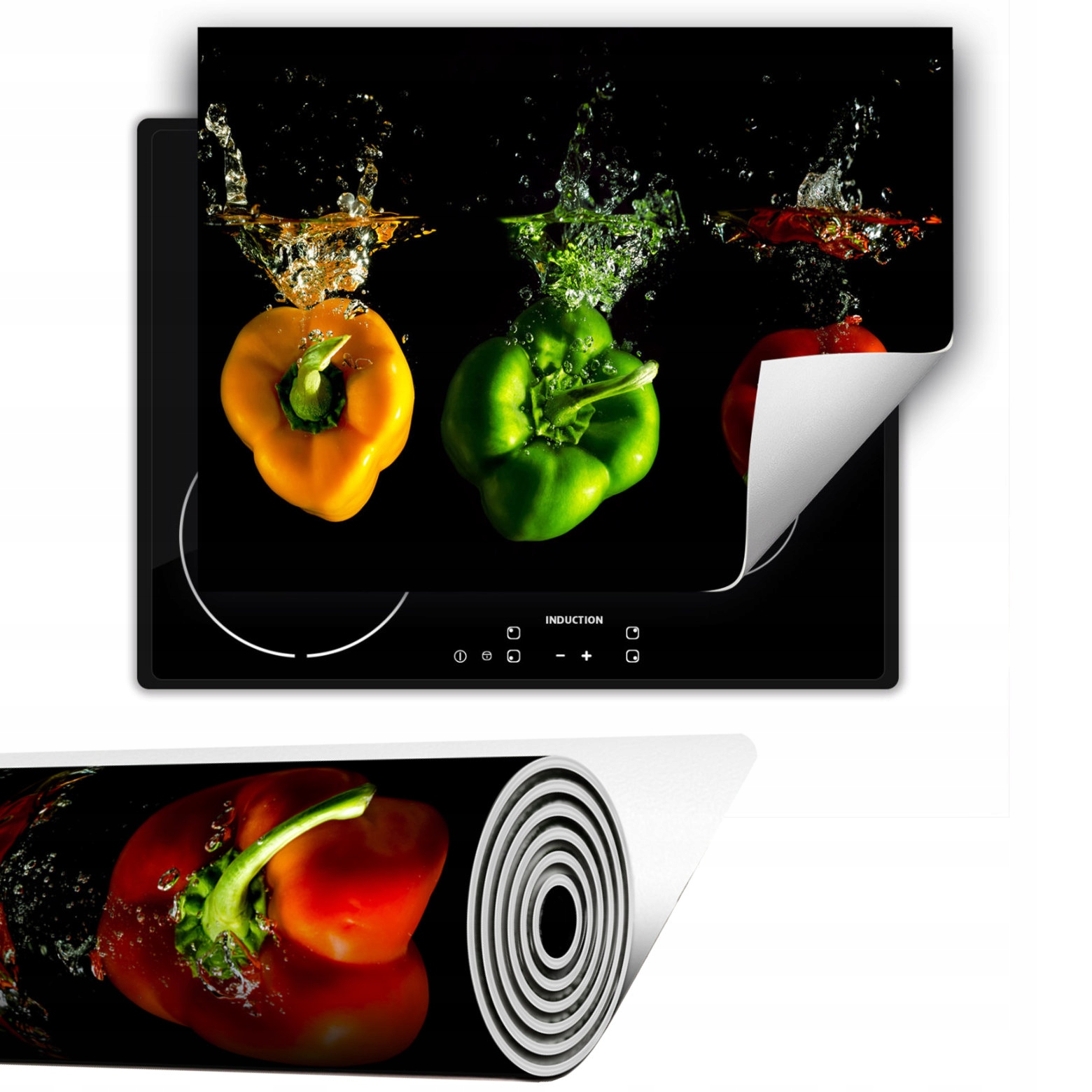 Svinovací Podložka Na Indukci Deska 80x52 cm Černá Paprika