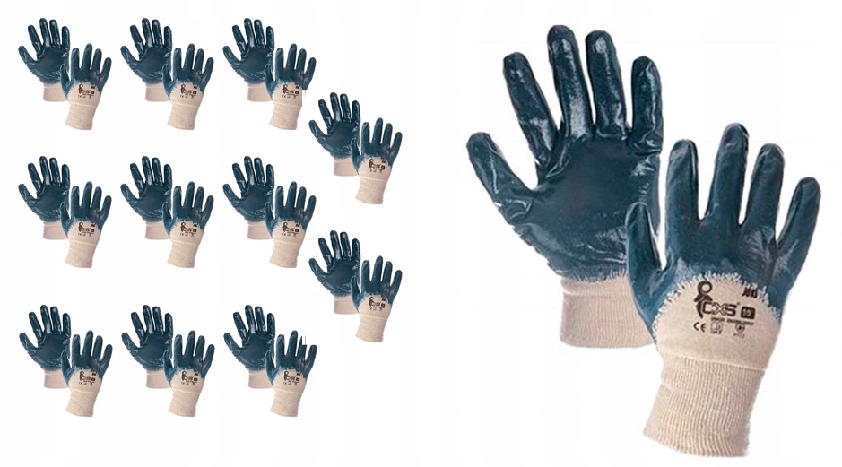 

12x Rękawice robocze rękawiczki nitrylowe 9
