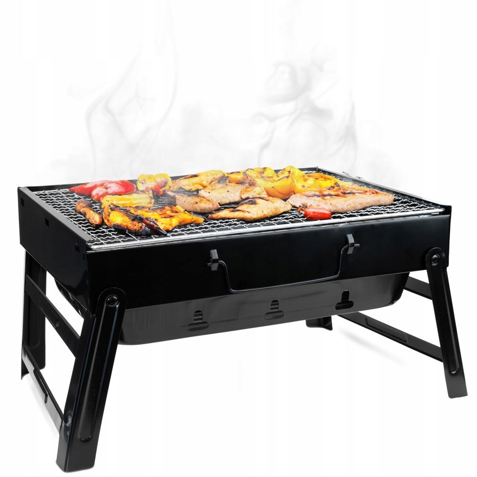 GRILL TURYSTYCZNY PRZENOŚNY SKŁADANY WALIZKA Kempingowy WĘGLOWY Z UCHWYTEM Kod producenta GRILL001 GRILL PRZENOŚNY TURYSTYCZNY