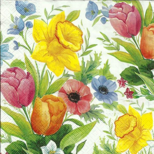 

Serwetki Kolorowe Kwiaty Wiosna Żonkile Tulipany