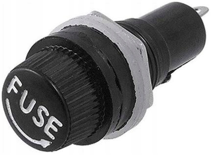 Gniazdo do bezpiecznika szklanego 5x20mm - FUSE - montaż do obudowy