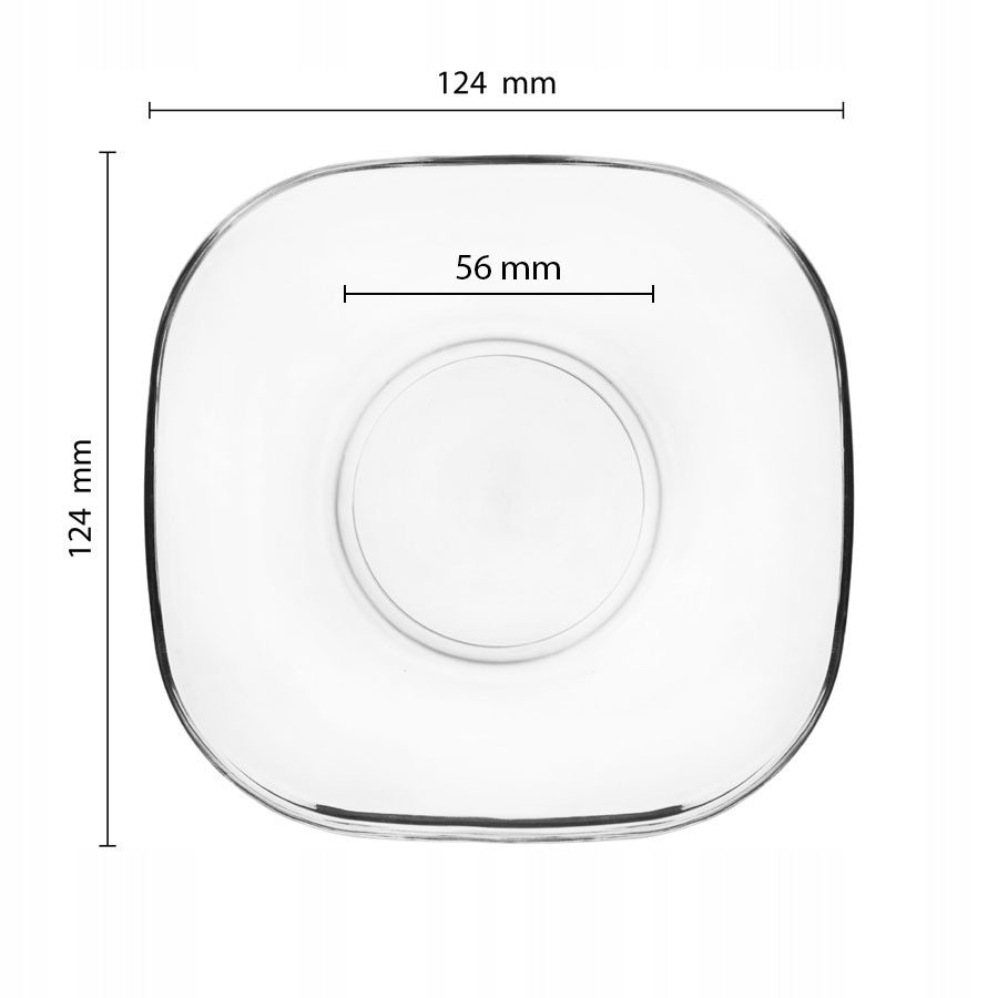 Spodek szklany talerzyk podstawka kwadratowy ⌀12,4 Marka inna