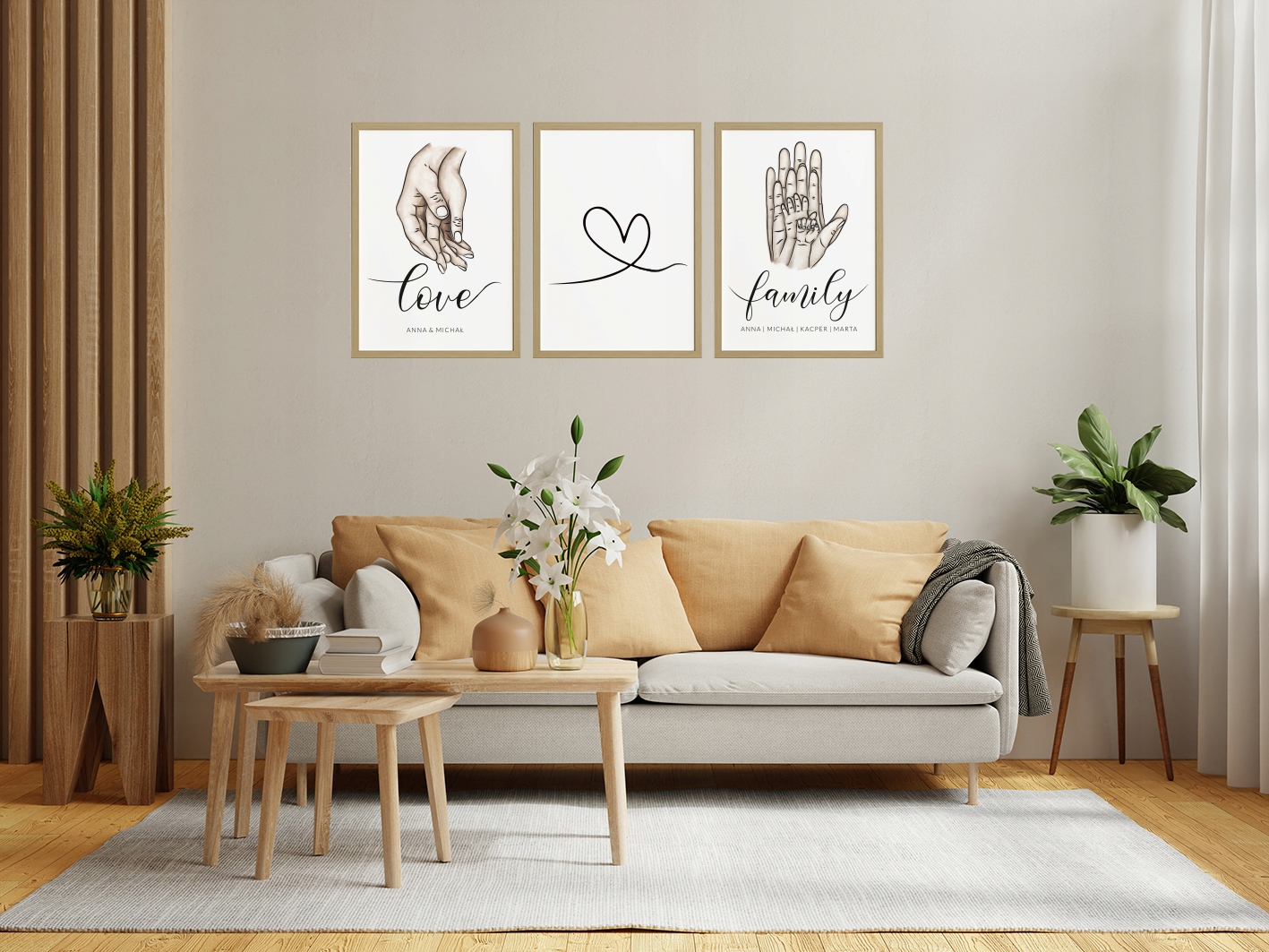 ZESTAW PLAKATÓW A3 RODZINA IMIONA DO SALONU LOVE Marka inna