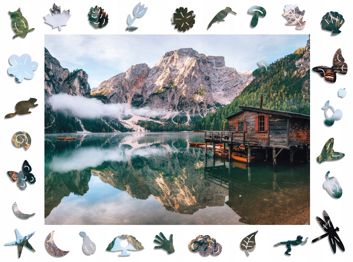 

Puzzle Drewniane dla dorosłych Domek w Górach A3