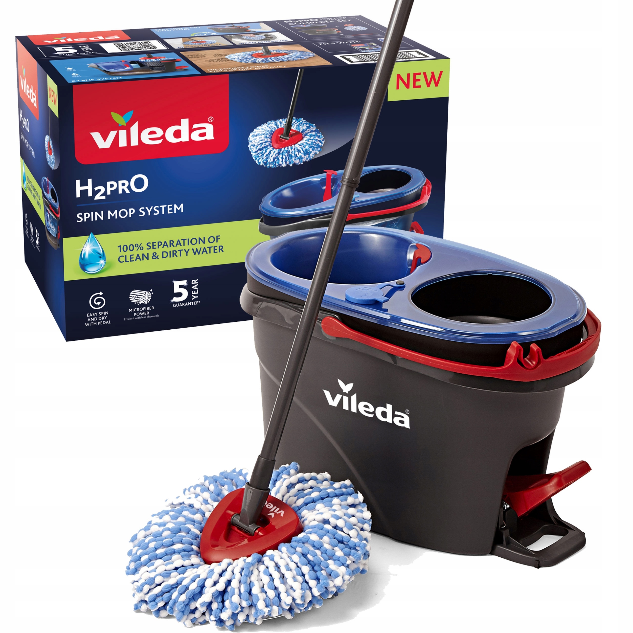 Levně Vileda Turbo H2PRO Dvoukomorový Kulatý rotační mop