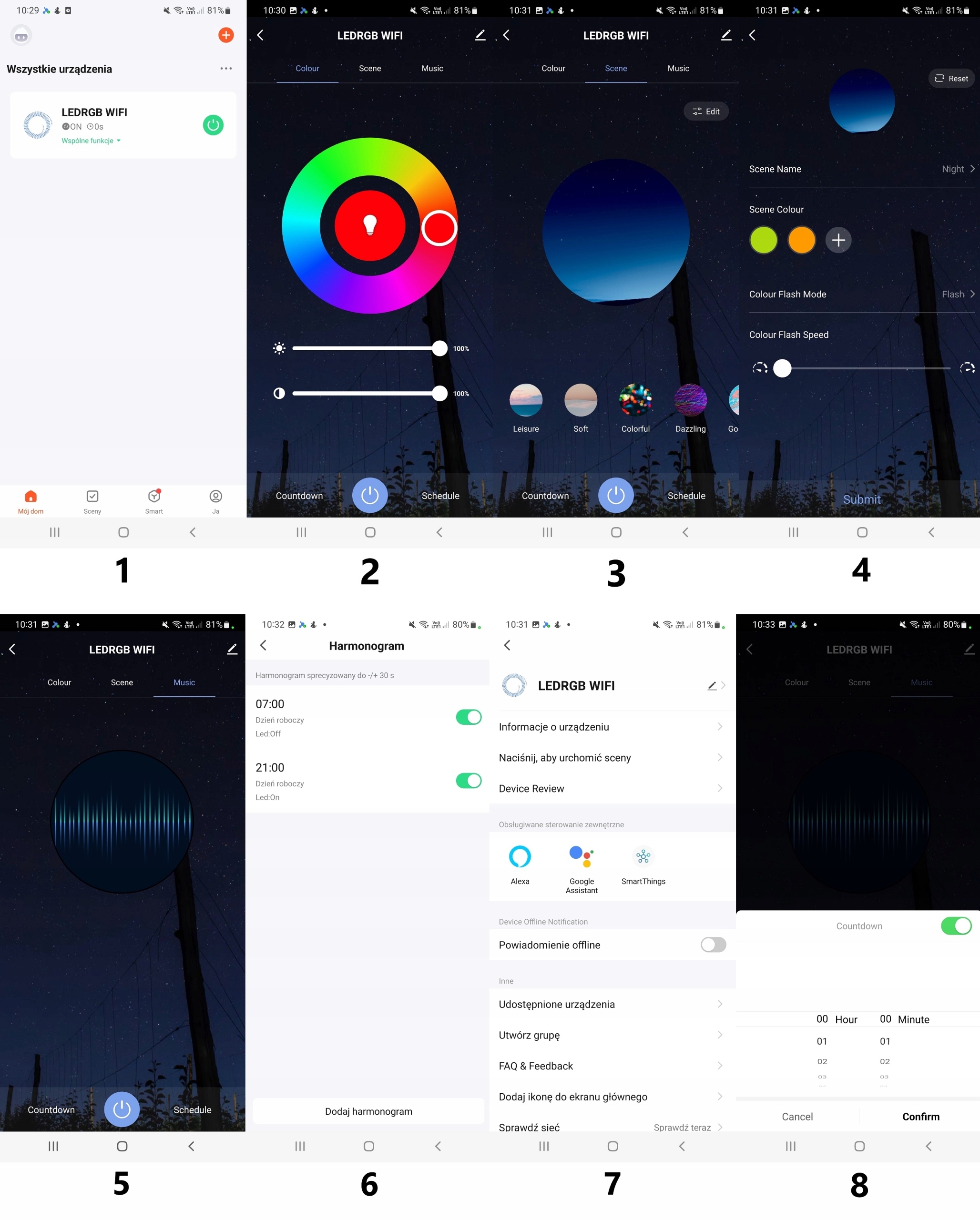 TAŚMA LED NEON 10M RGB (1x10)APLIKACJA WIFI TUYA PILOT IP67 24V WODOODPORNA Stan opakowania oryginalne