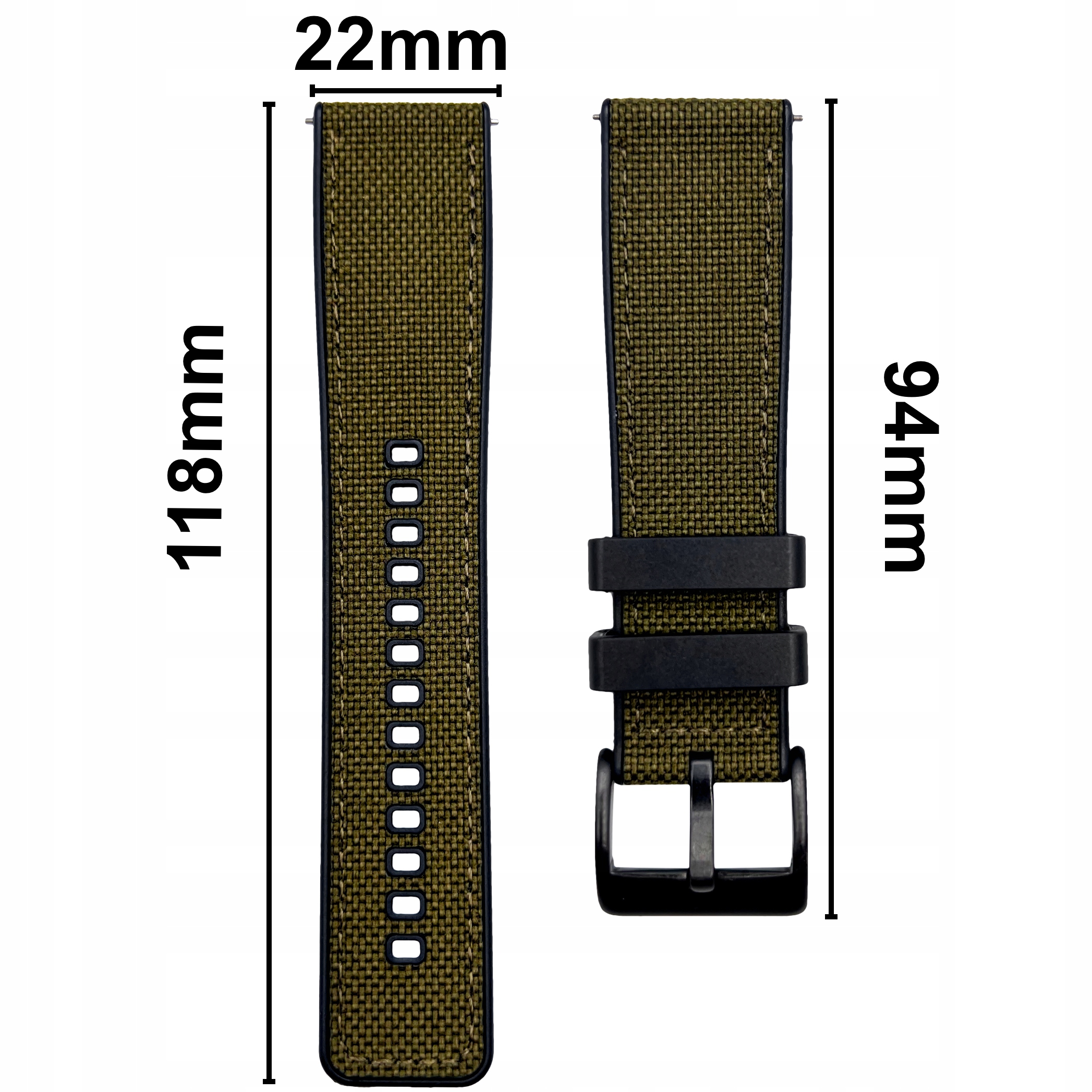 PASEK AJ SILIKONOWY/NYLON DO SMARTWATCH ZEGARKA 22MM AMAZFIT SAMSUNG HUAWEI Szerokość paska 22 mm