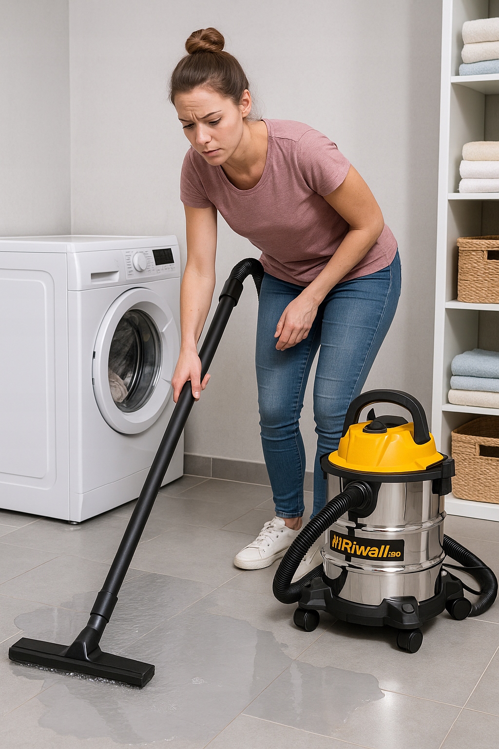 Промышленный пылесос без мешка для сбора пыли 2.0 RVS-01 для сухой и влажной уборки каминной золы марки Riwall