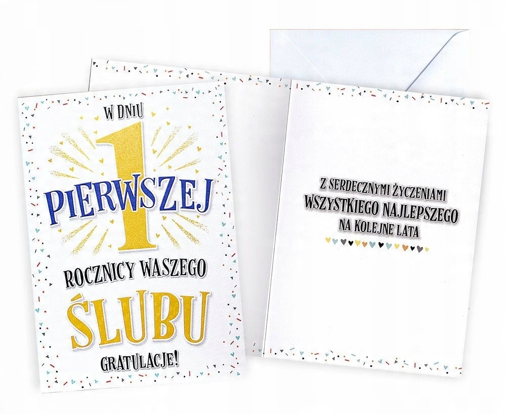 

Kartka na Pierwszą Rocznicę Ślubu z życzeniami V77