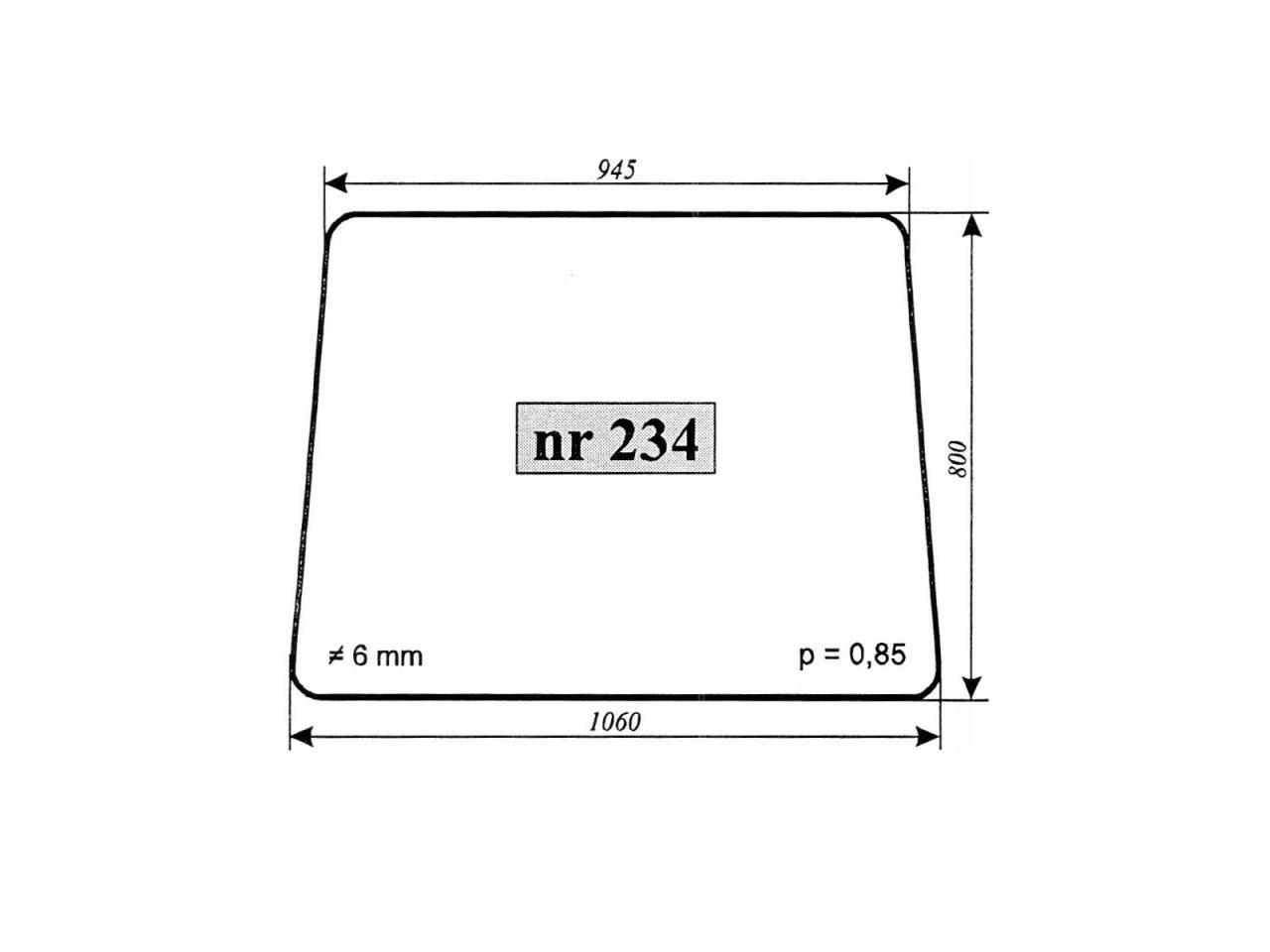 SZYBA PRZEDNIA JUMZ 6K BIALORUS 234