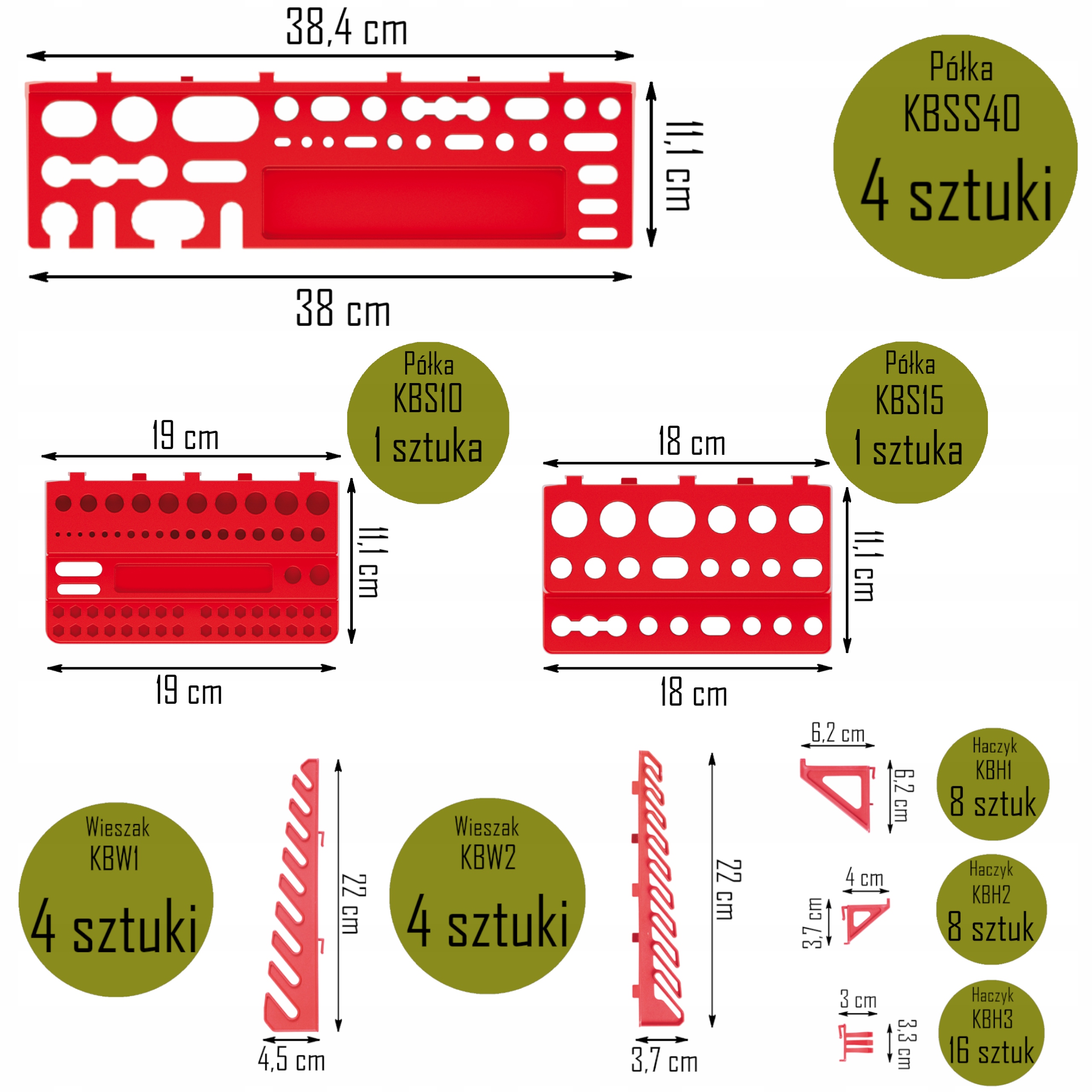 TABLICA ŚCIANKA WARSZTATOWA 193X78CM 42 KUWETY Rodzaj tablica z elementami