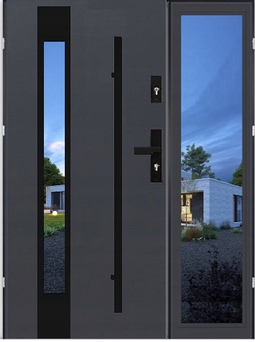 DRZWI DWUSKRZYDŁOWE DAX F01 DUO BLACK RELING 120