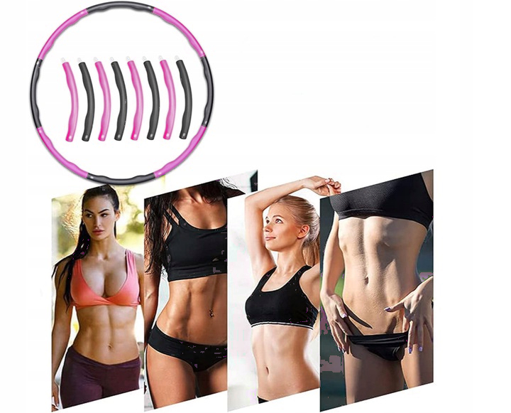 HULA HOP odchudzające z wypustkami SZARO-RÓŻOWE Model BRAK