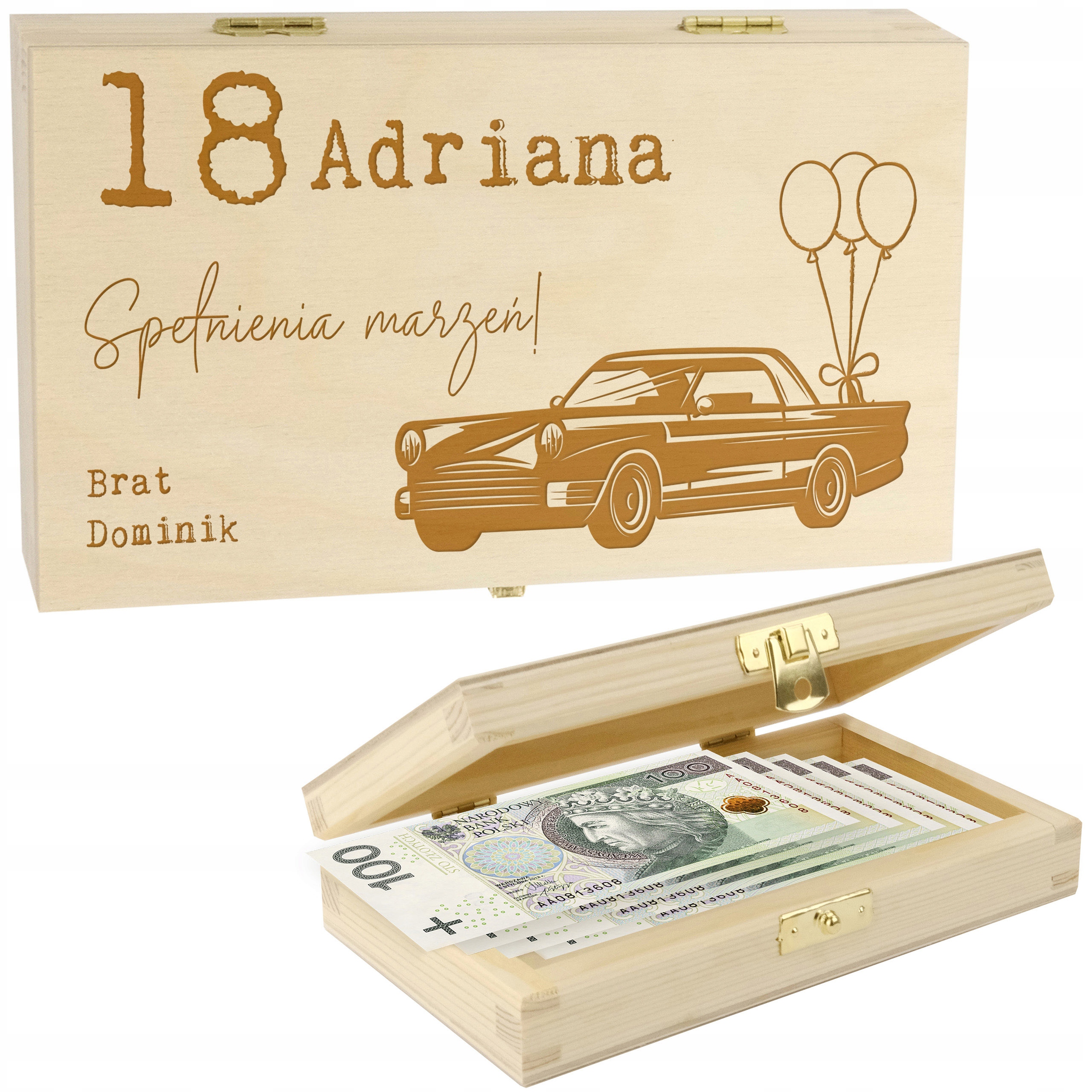 

na 18ste urodziny Pudełko na pieniądze