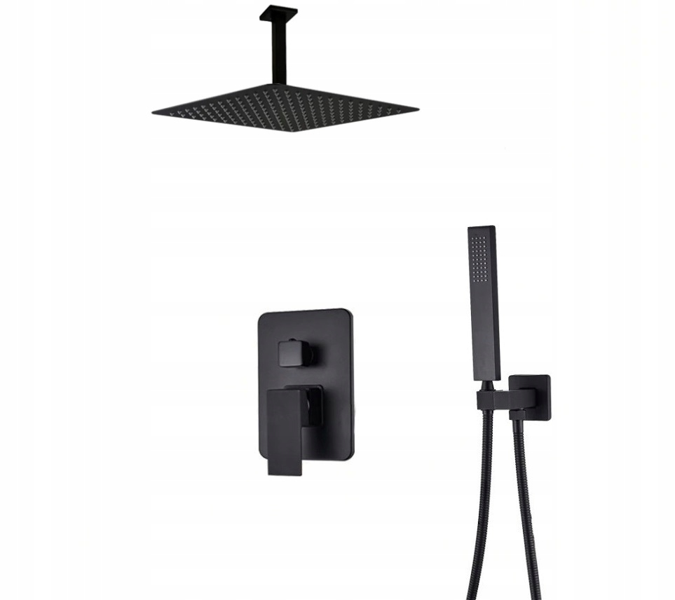 Podomietková Sada Čierna Matná Dažďová Sprcha Box 30 CM