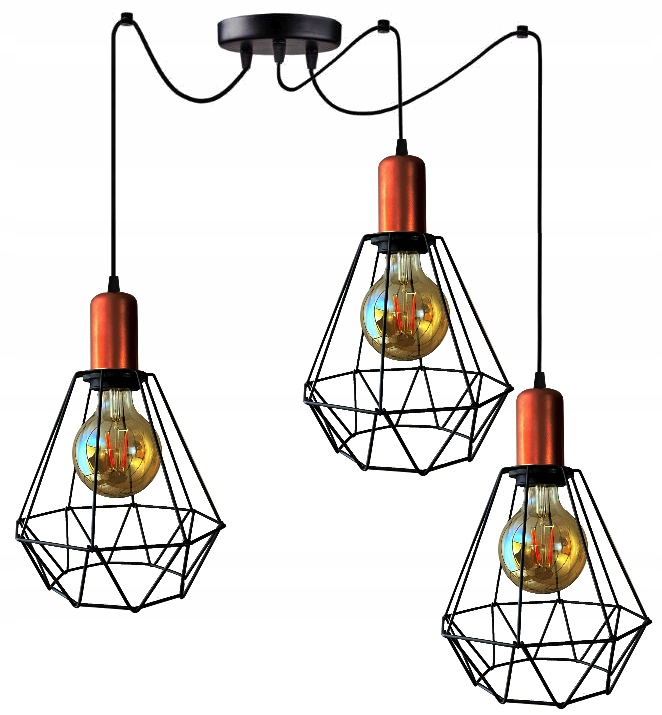 

Lampa Sufitowa Pająk Wisząca Led Loft Spider Miedź