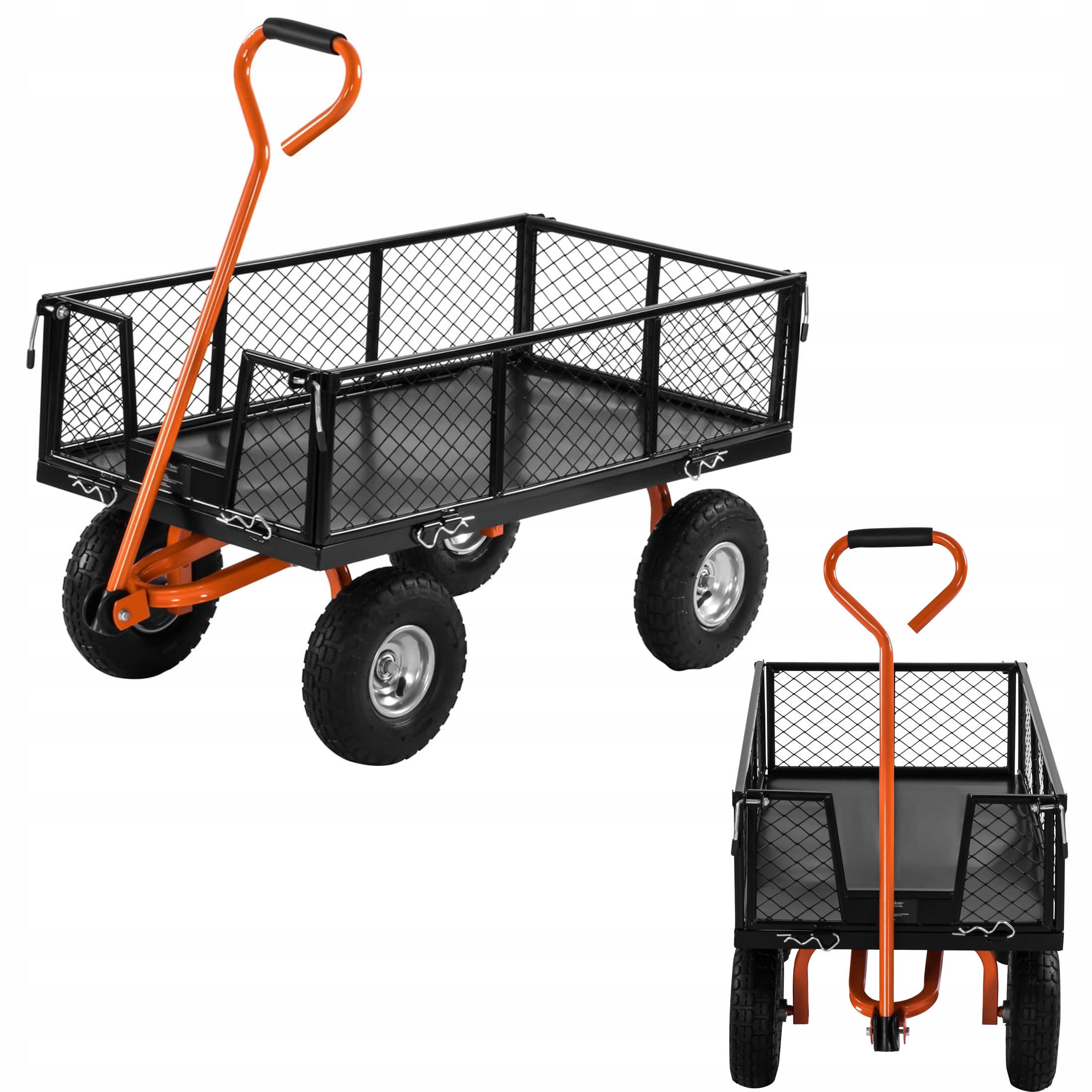 Prepravný Záhradný Vozík Rozkladacie Pumpované Kolesá 125 l 400 kg