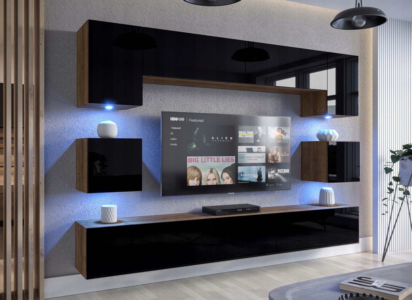 Meble modułowe komplet do pokoju dziennego Meblościanka do salonu AN1 1C Stan opakowania oryginalne