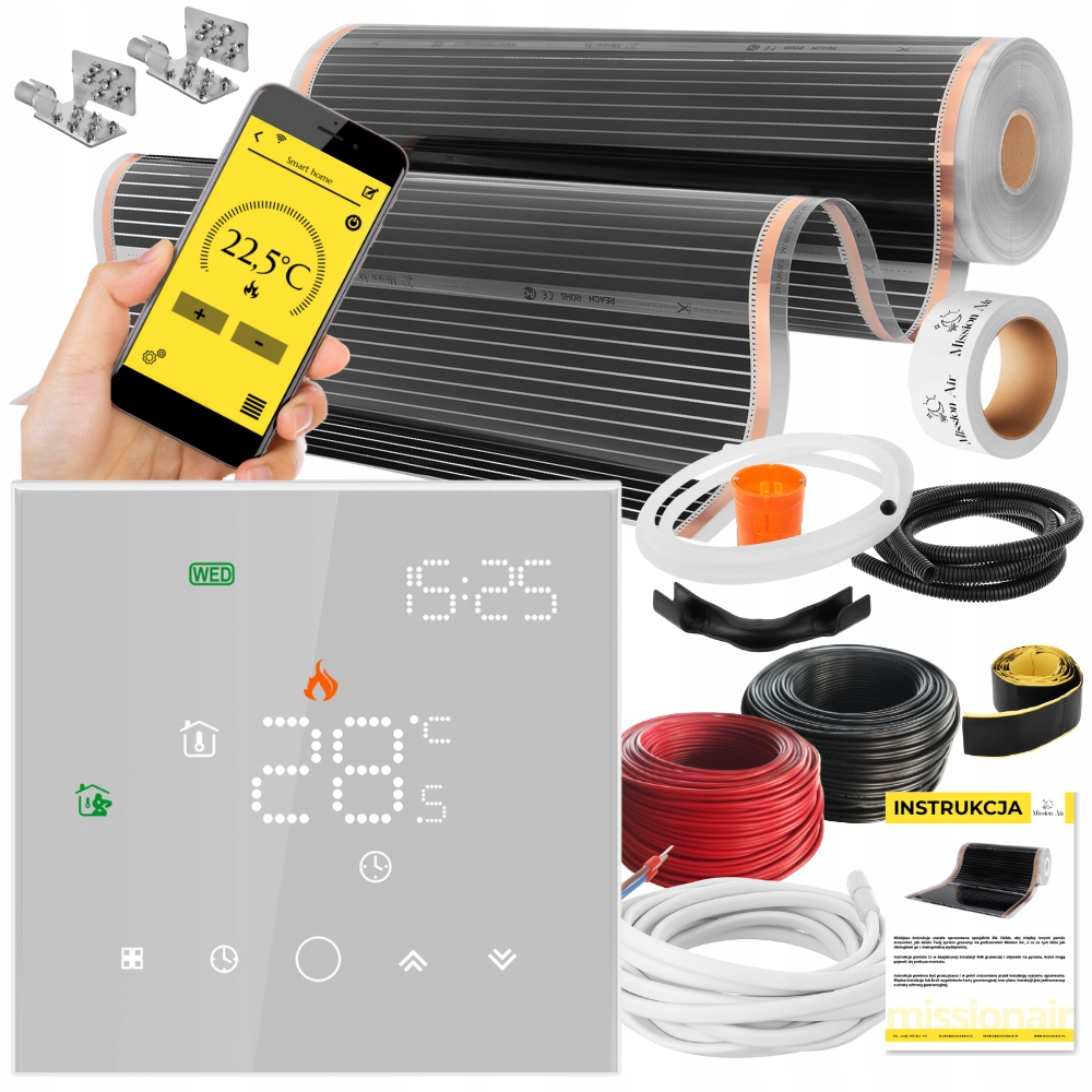 Set Fólia na vyhrievanie infračervená 16 m² 160 W