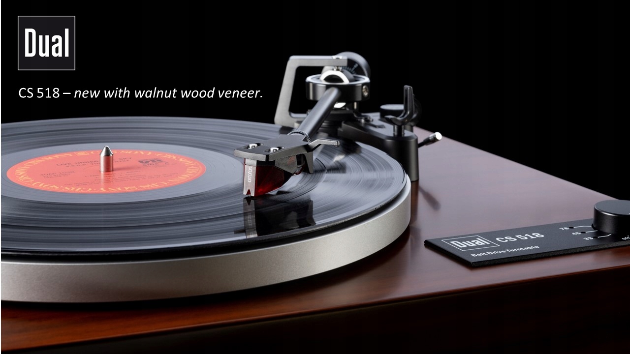 DUAL CS 518 GRAMOFON Z NAPĘDEM PASKOWYM Belt-Drive WALNUT Wbudowany przedwzmacniacz tak