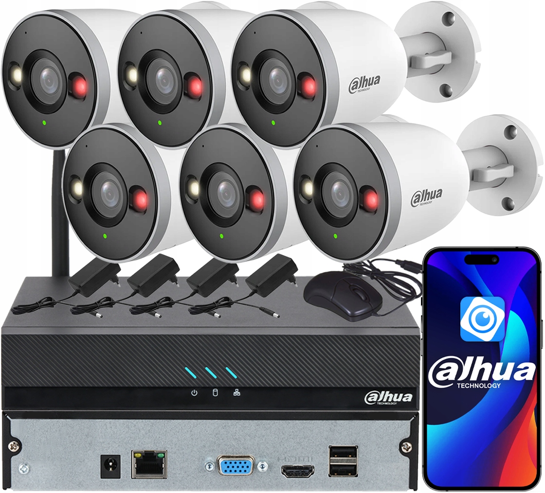 Sada na monitorovanie Dahua 6 kamier IPC-F5DP-IL 5MPx Smart Dual Light Audio