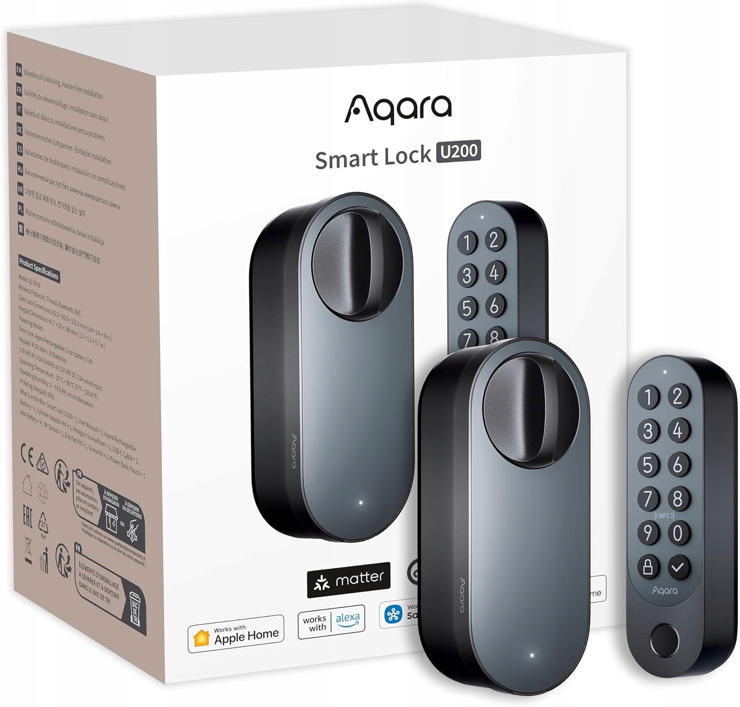 Elektronický Zámok Na Dvere Aqara Smart Lock U200 Klávesnica Smart Home