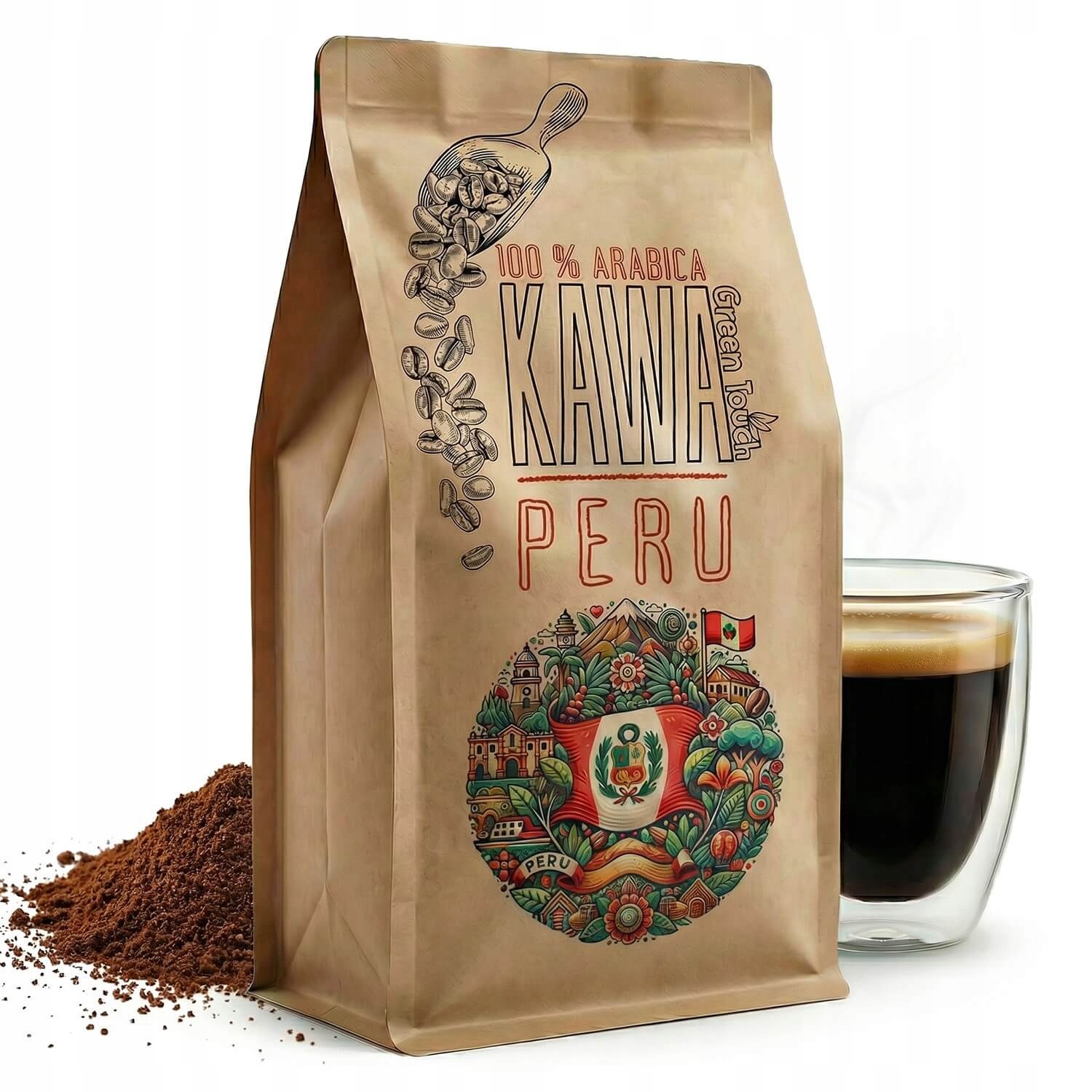 Levně mletá káva Peru region Junin natural 100% arabica 1 kg Green Touch