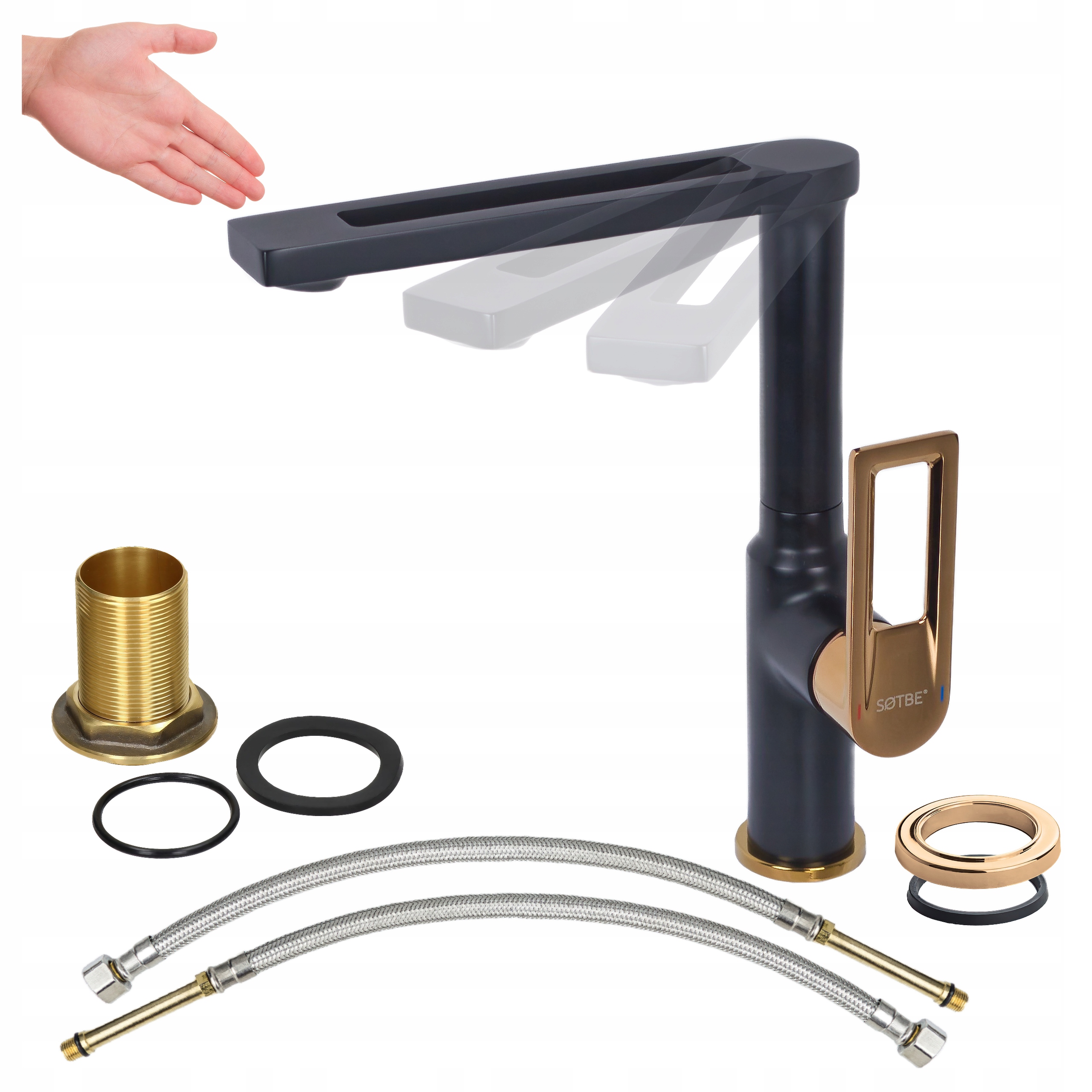 Vysoká umyvadlová baterie Otočný výtokové ramínko Baterie pro umyvadlo Sotbe