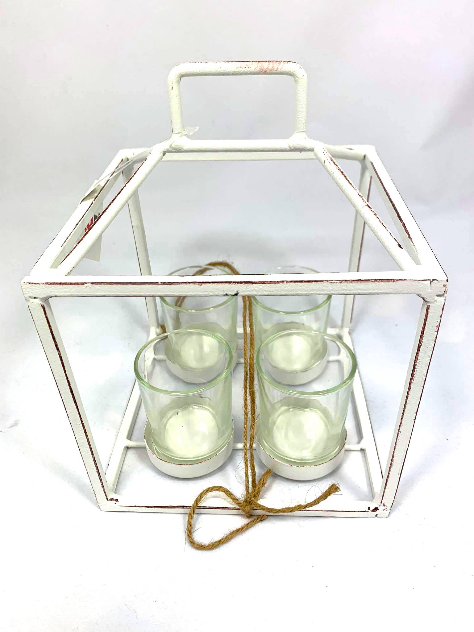 LATARNIA LOFT METAL INDIE WESTWING ŚWIECZKA BIAŁA