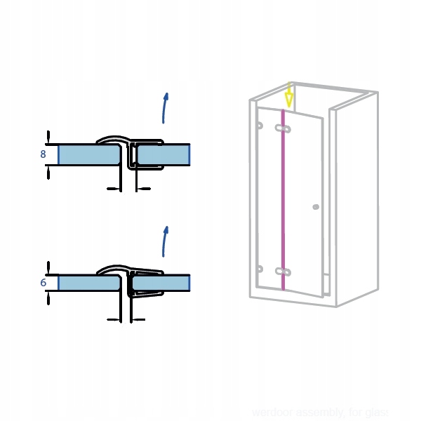 Uszczelka do kabiny prysznicowej 6-8mm100cm Kod producenta WSE6-8