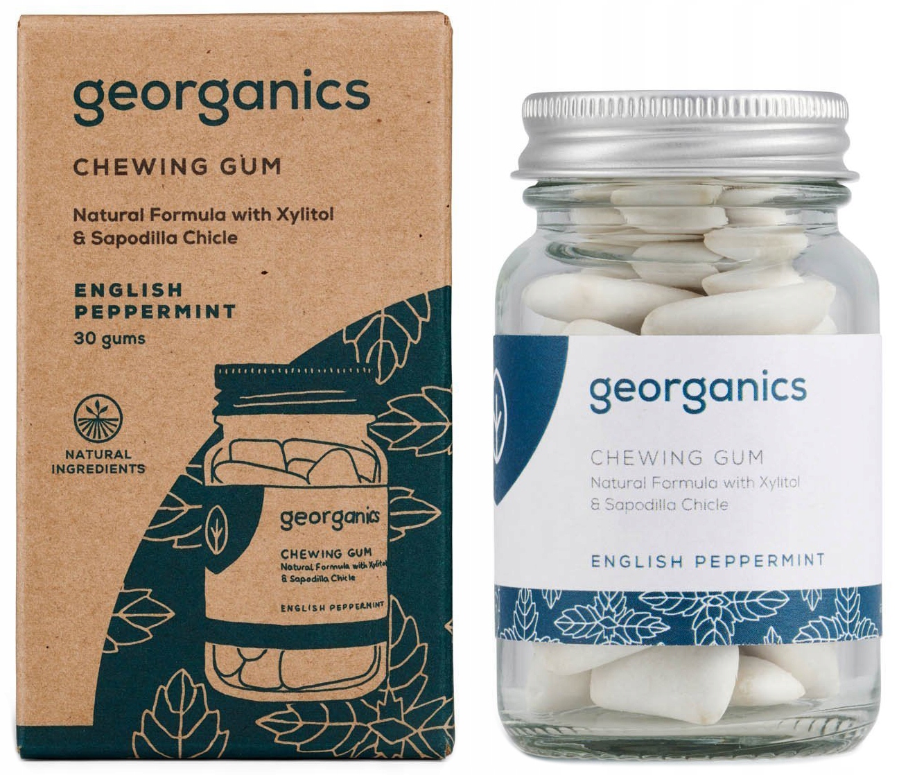 

Georganics Naturalna guma do żucia 30szt Miętowa
