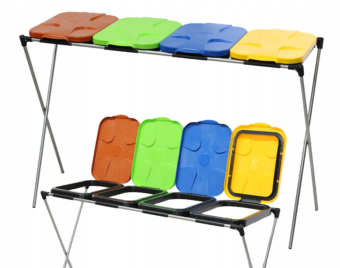 Stojan Držák Na Koše Pro Třídění Odpadu 4x 120-240L Robustní