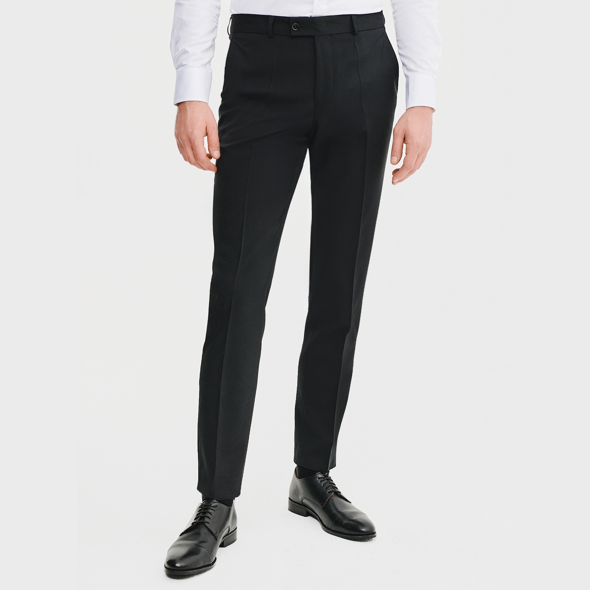 Černé vlněné oblekové kalhoty Pako Lorente vel