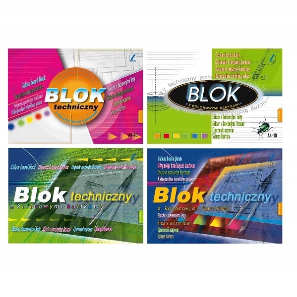 

Blok techniczny Kreska A4/10k kolorowy