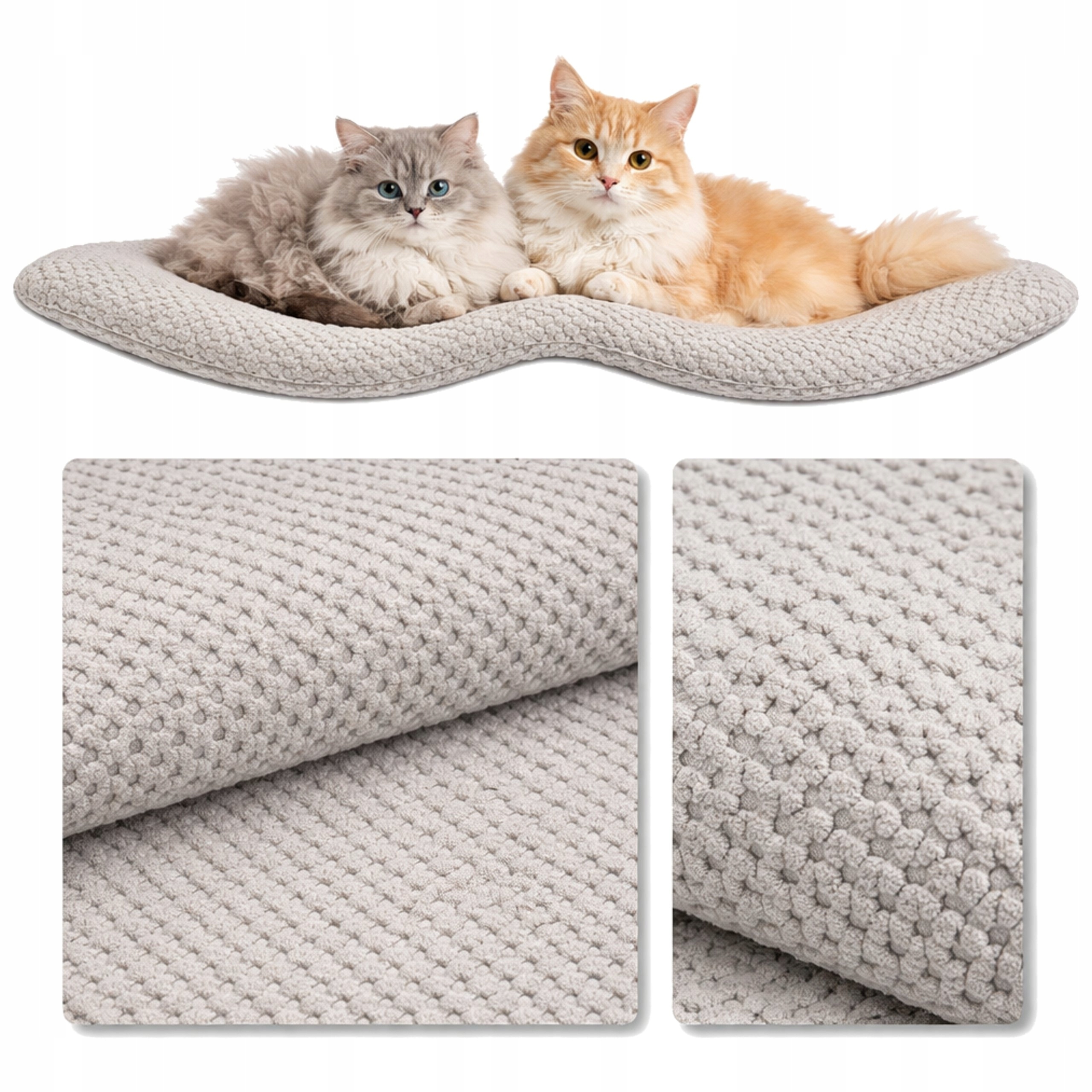 Pelíšek Nástěnná Polička Pro Kočky Dvojitý Oblouk 100x32x4 Dot Beige