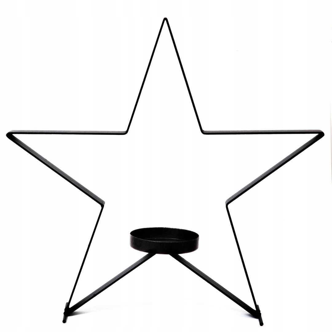 Vánoční Svícen Kovový Hvězda Glamour Vánoční Dekorace 51X51 CM