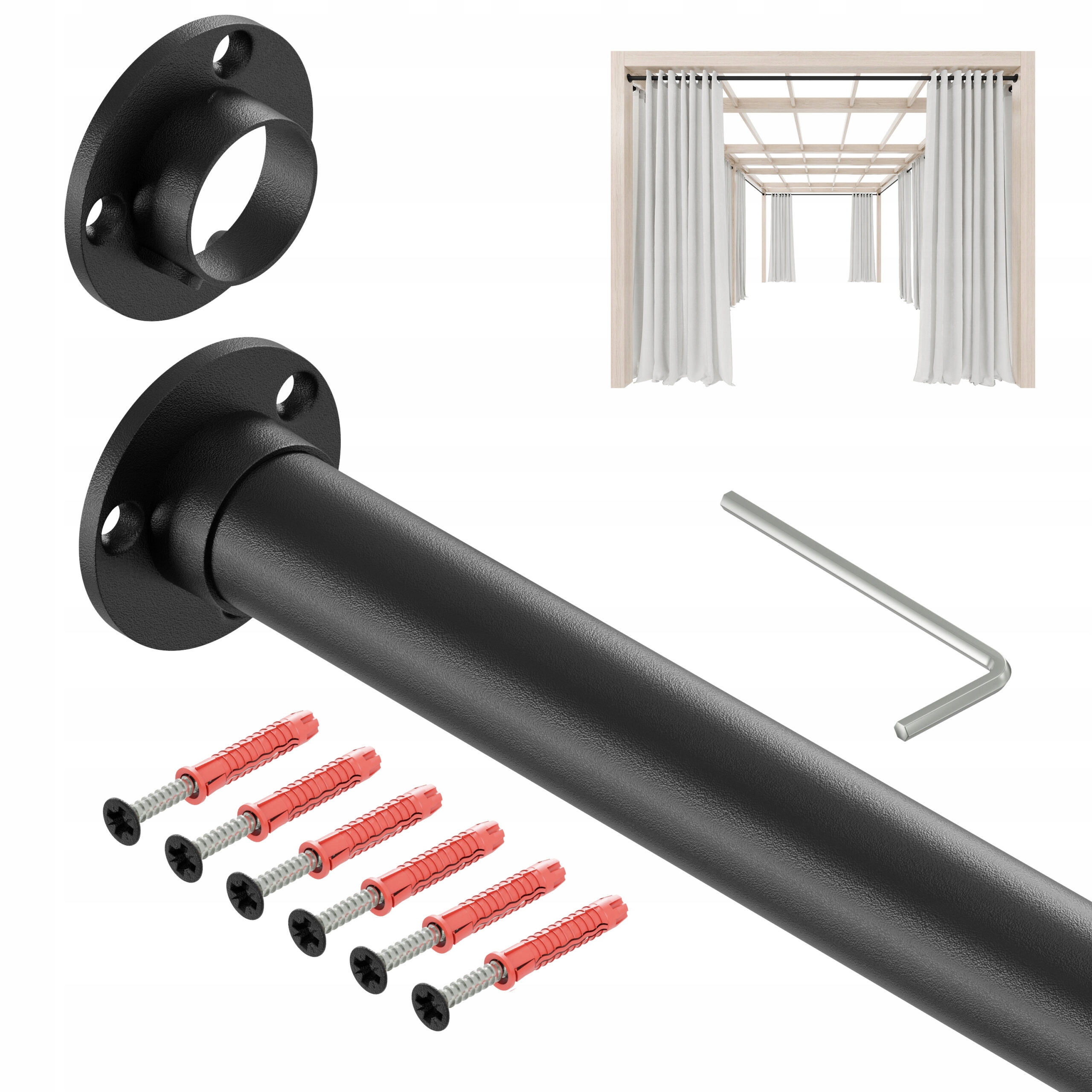 Tyč Na Zahradní Záclony Do Altánku Balkon Terasa fi 25 mm 400 cm Struktura