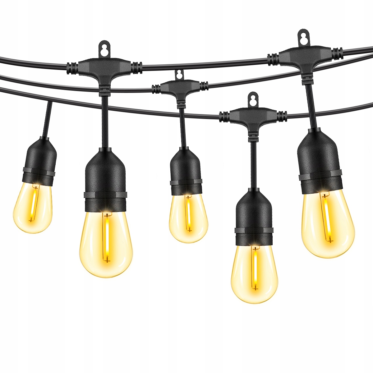 Světelná Girlanda Zahradní Řetězová Lampa 15 M 30+2X Vodotěsná Žárovka
