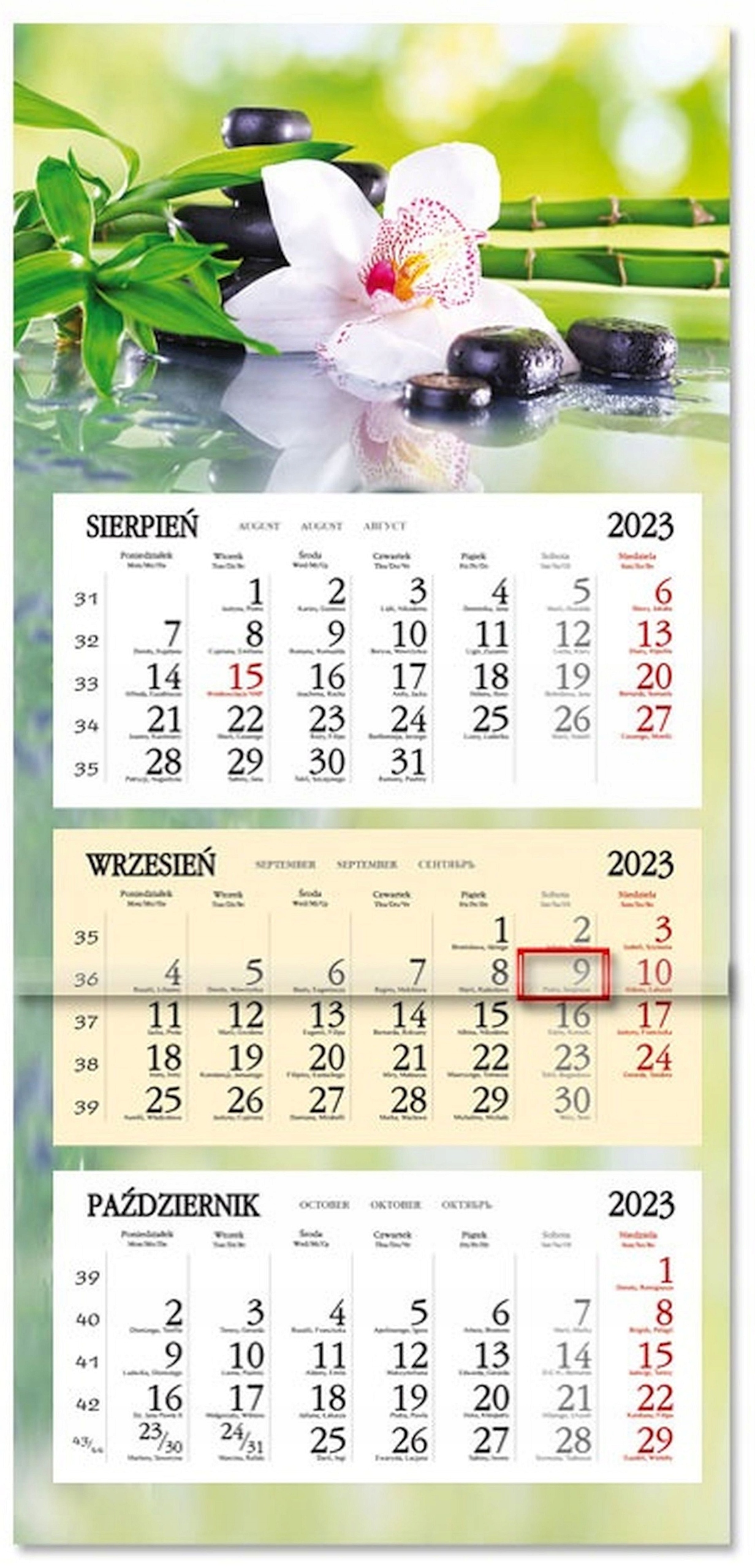 

Kalendarz ścienny Trójdzielny 2023