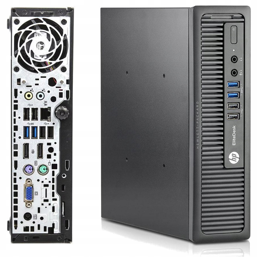 ZESTAW PC DWA MONITORY HP 800 G1 Core 3.4GHz 8/960GB SSD WiFi LED 23' WIN11 Marka HP