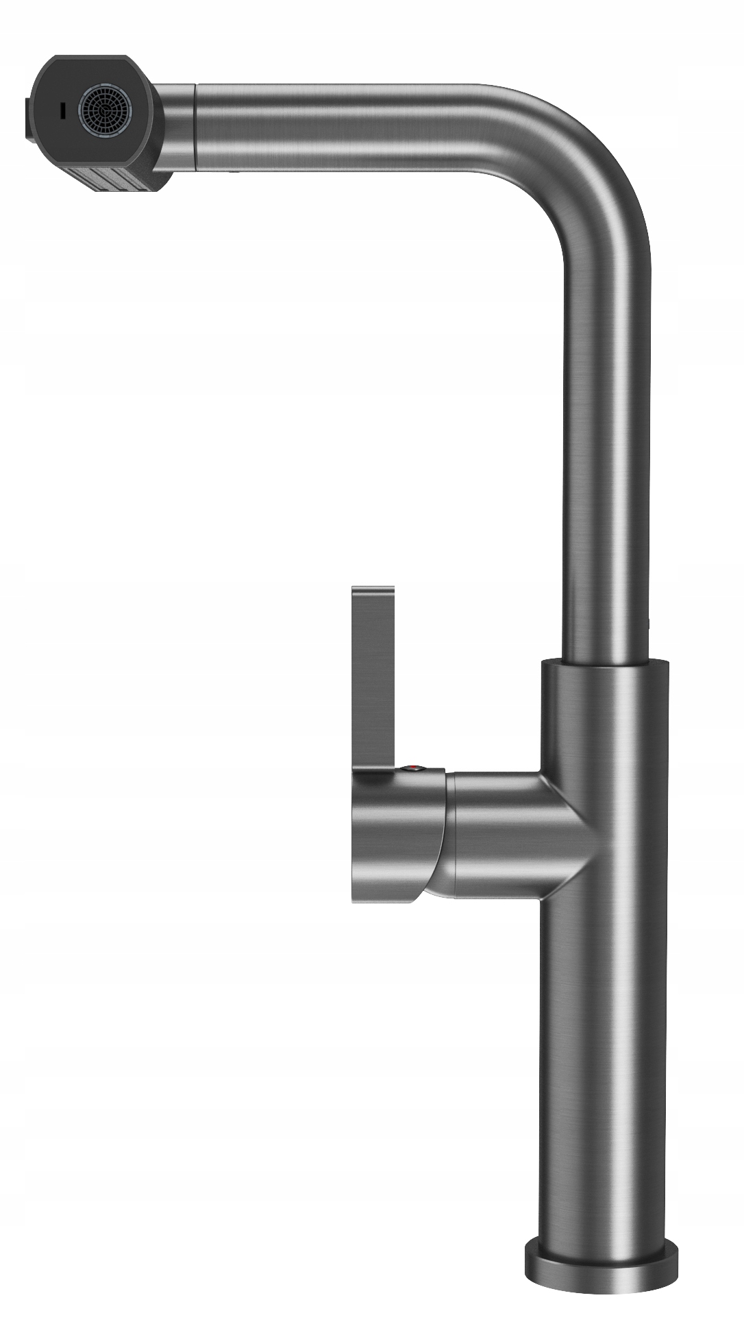 Kuchynský Kohútik Čierny Metalický S Výsuvným Výtokom, 3 Prúdy, Batéria Giro