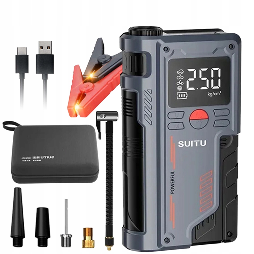 Boosterové Štartovacie Zariadenie Jump Starter 1000A Kompresor 10BAR Powerbank