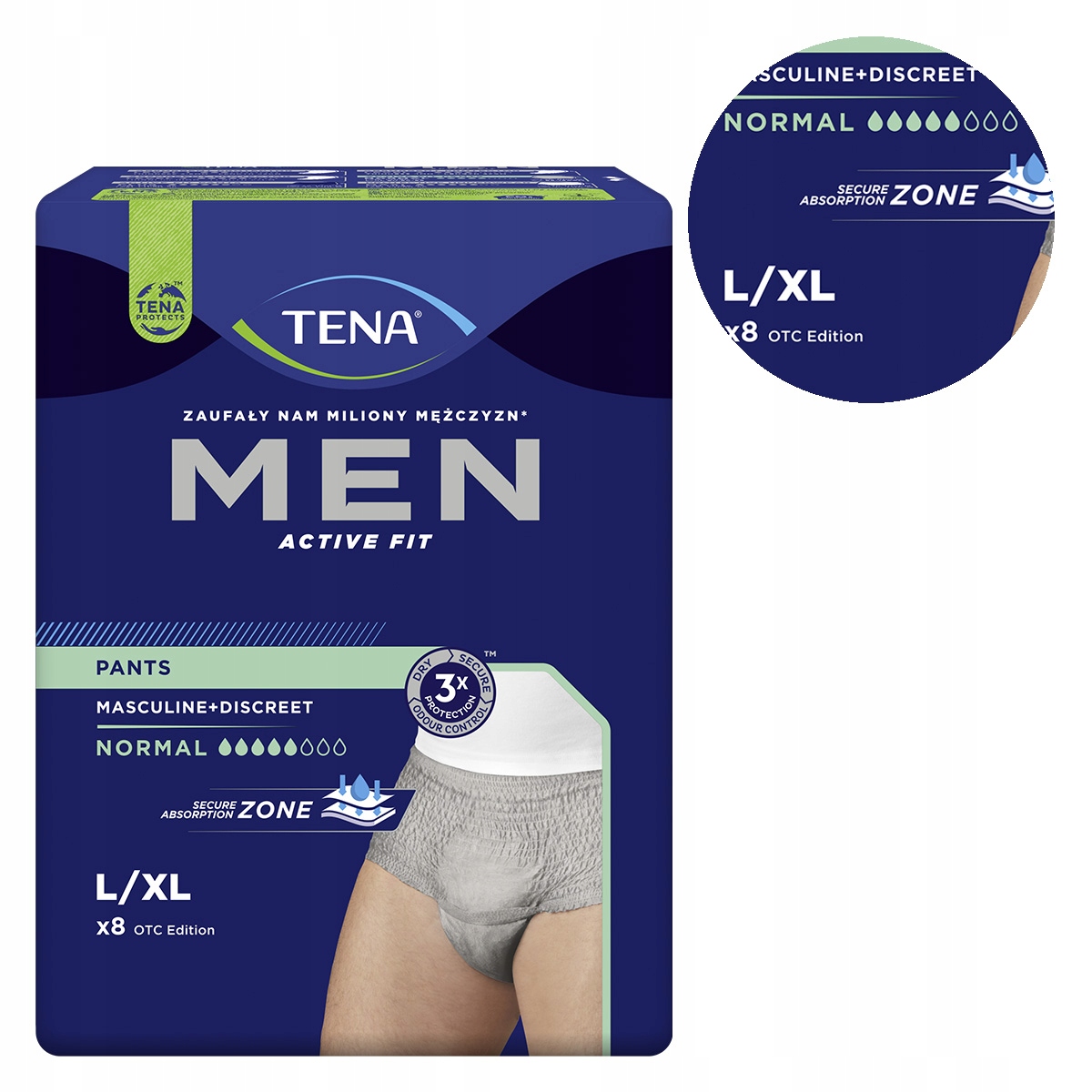 

Majtki chłonne Tena Men Pants Normal Szare L/XL 8