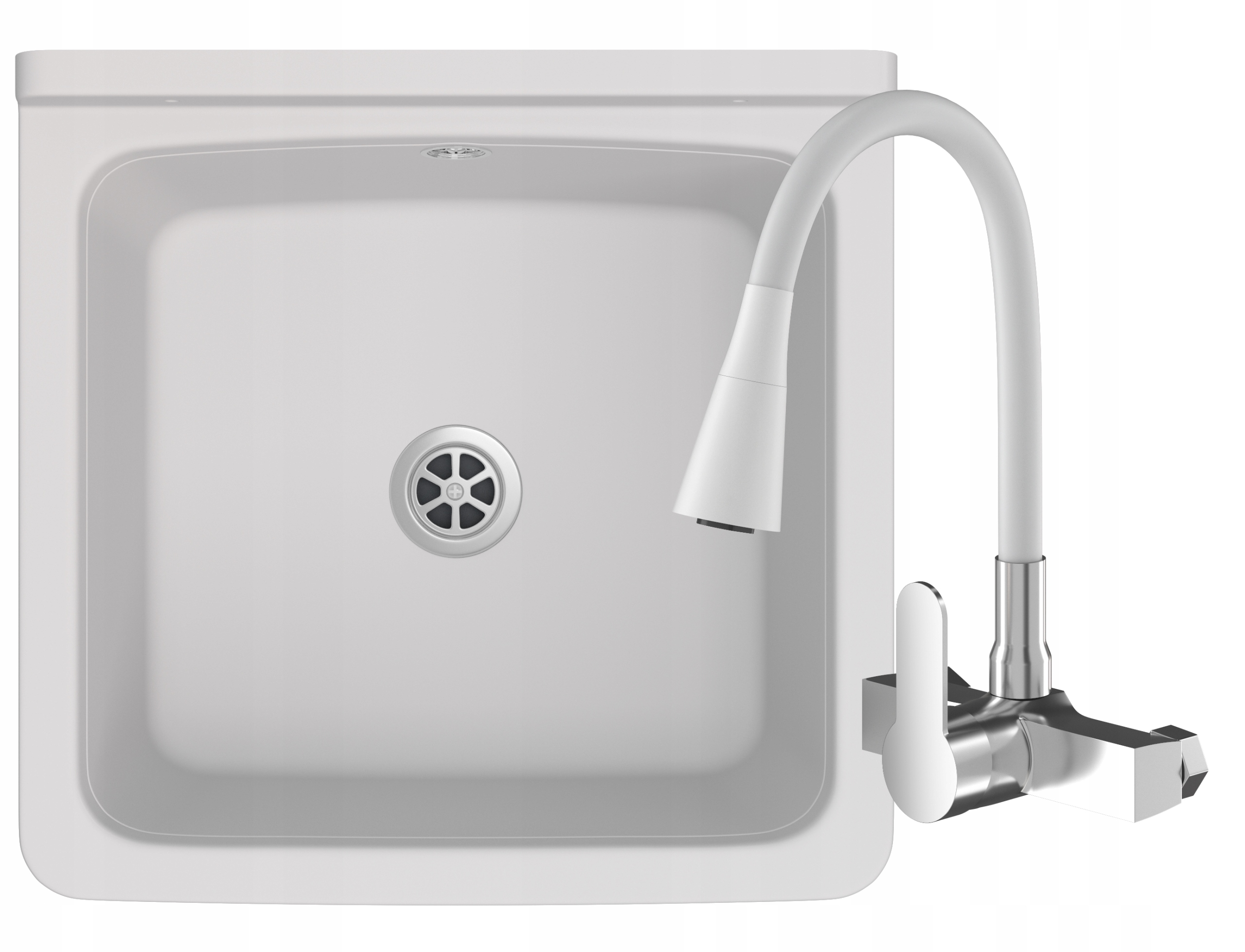 Dřez Hospodářský Umyvadlový Dřez Komora Bílá Garáž Orta Nástěnná Baterie