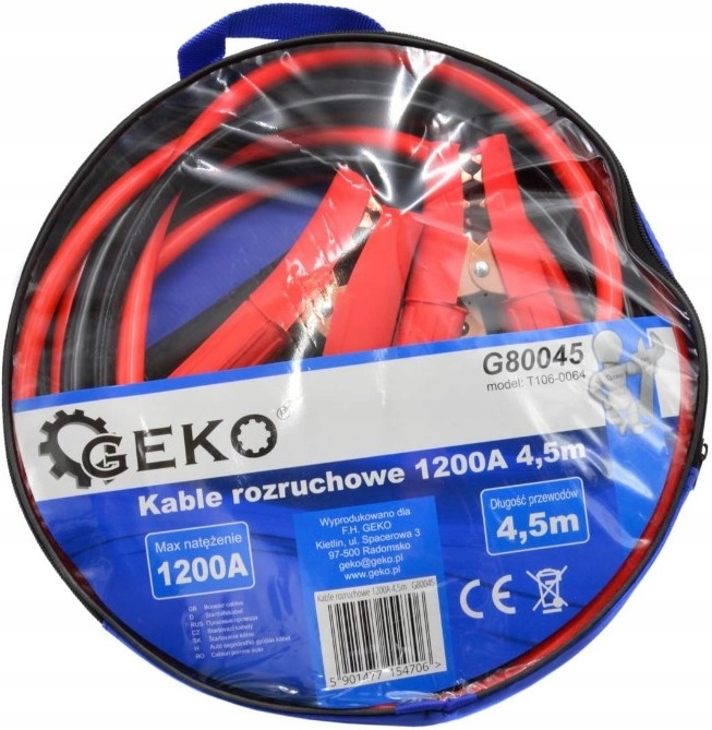 

Kable Przewody Rozruchowe 1200A 4,5M Do Rozruchu