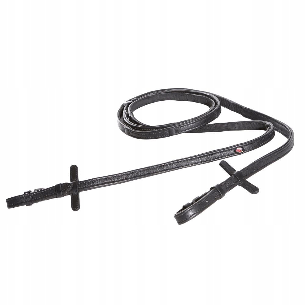 Wodze dla konia skórzane ze stoperami Start HiddenStopsGrip czarne Full