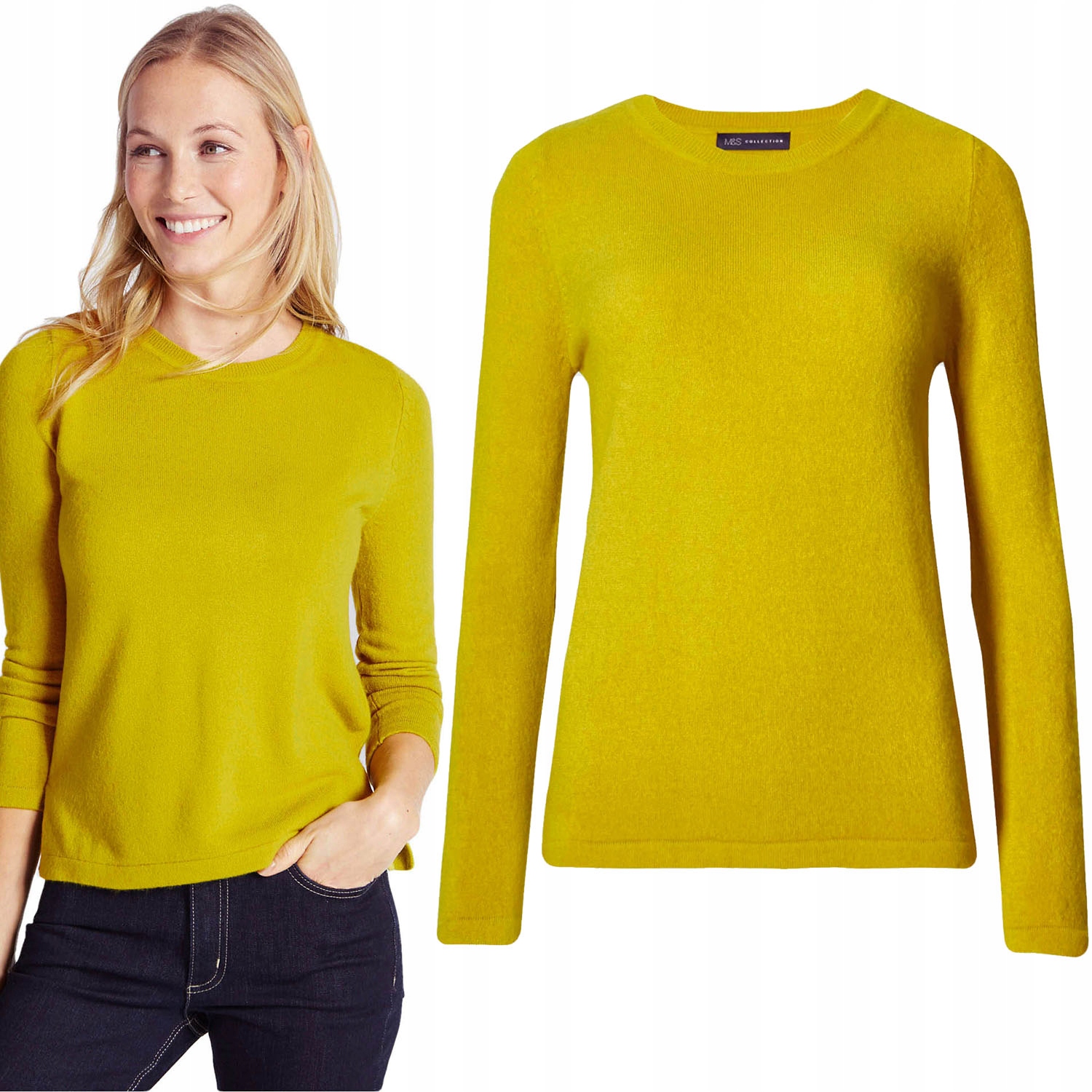 

M&s Szafranowy Mięciutki Sweter Sweterek S 36