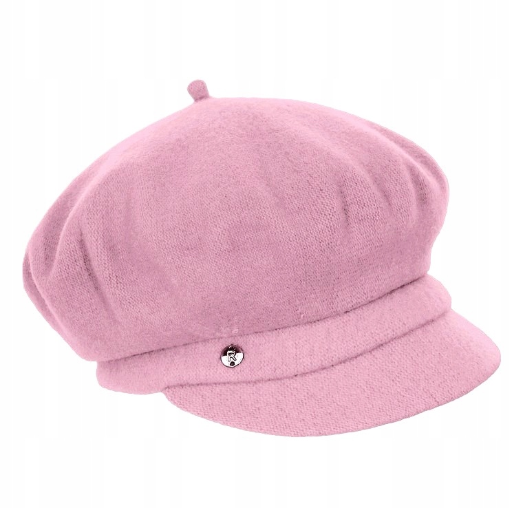 Růžový Český baret s vlněným zimním kšiltem a dámskou čepicí Rabionek
