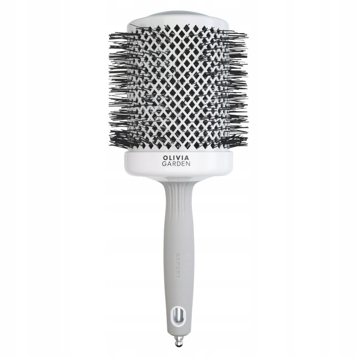 Olivia Garden Expert Blowout Shine okrągła biała szczotka do włosów 80mm